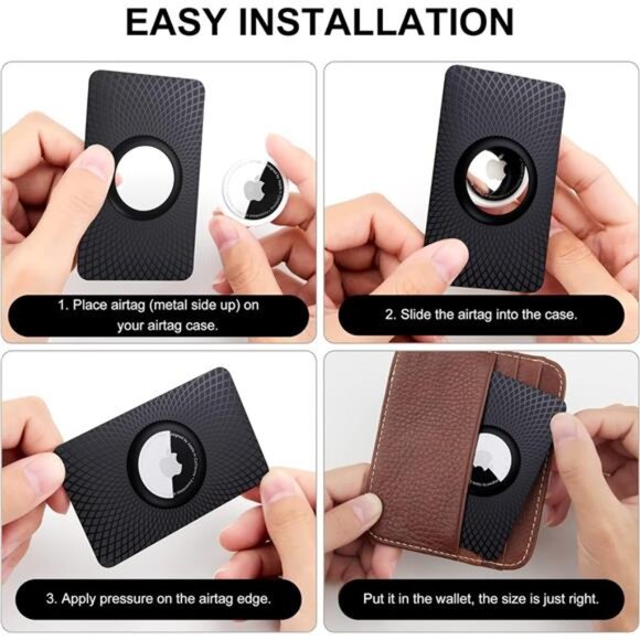 Airtag Wallet Holder 2 Pack,Ultra Thin Card Case for Apple Airtag,Airtag - Picture 5 of 6